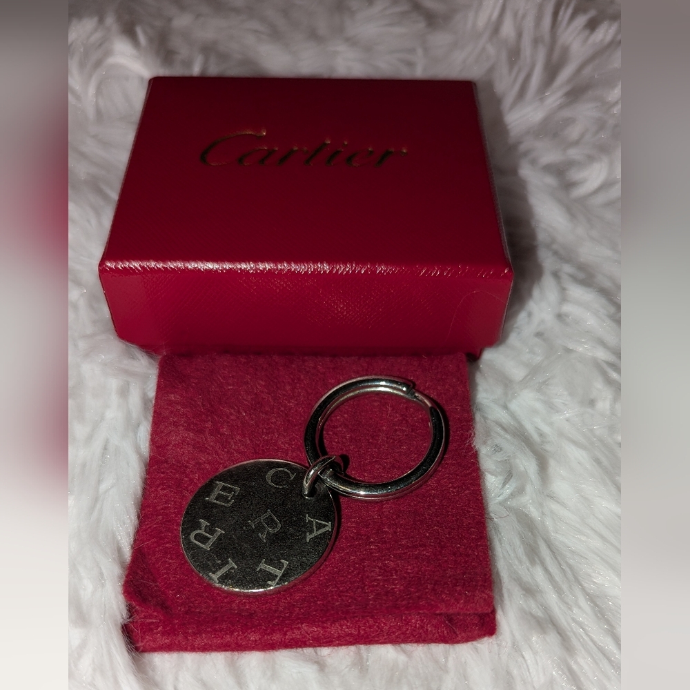 Cartier Silver Monogram Key Ring GUC
